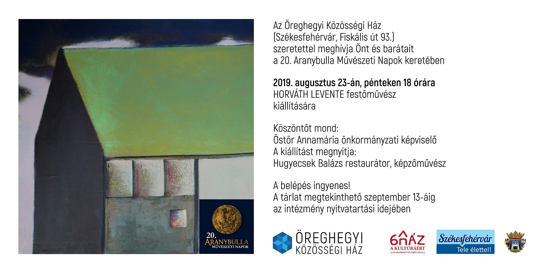 Horváth Levente, festőművész kiállítása nyílik meg az Öreghegyi Közösségi Házban